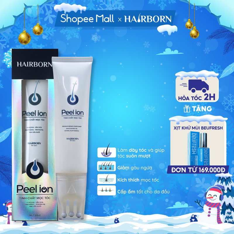 Tinh chất kích thích mọc tóc Hairborn Peel ion  dưỡng tóc suôn mượt, giảm gàu ngứa 100ml