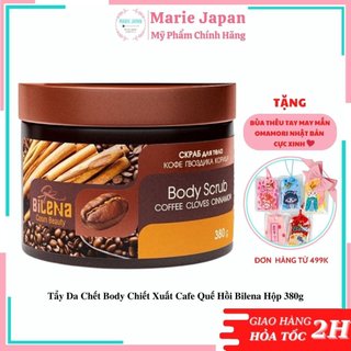 Tẩy da chết body chiết xuất cafe quế hồi Bilena hộp 380g