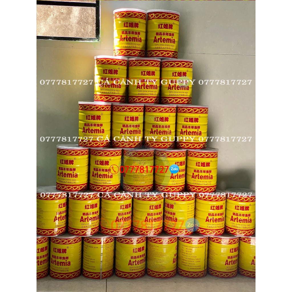 Artemia Ấp Nở Lon Vàng- Trứng Atermia Lon Vàng Được Bảo Quản Siêu Tốt Tỉ Lệ Nở Cao