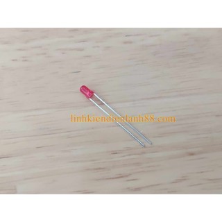 (100 cái) Led Đỏ 3mm vỏ đỏ chân dài, Mới.