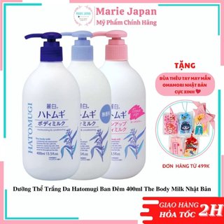 Dưỡng thể trắng da Hatomugi ban đêm 400ml The Body Milk Nhật Bản