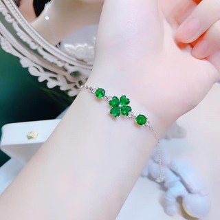 Lắc tay nữ bạc ta mặt cỏ 4 lá MS75