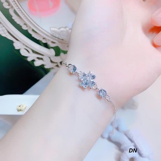 Lắc tay nữ bạc ta mặt cỏ 4 lá MS75