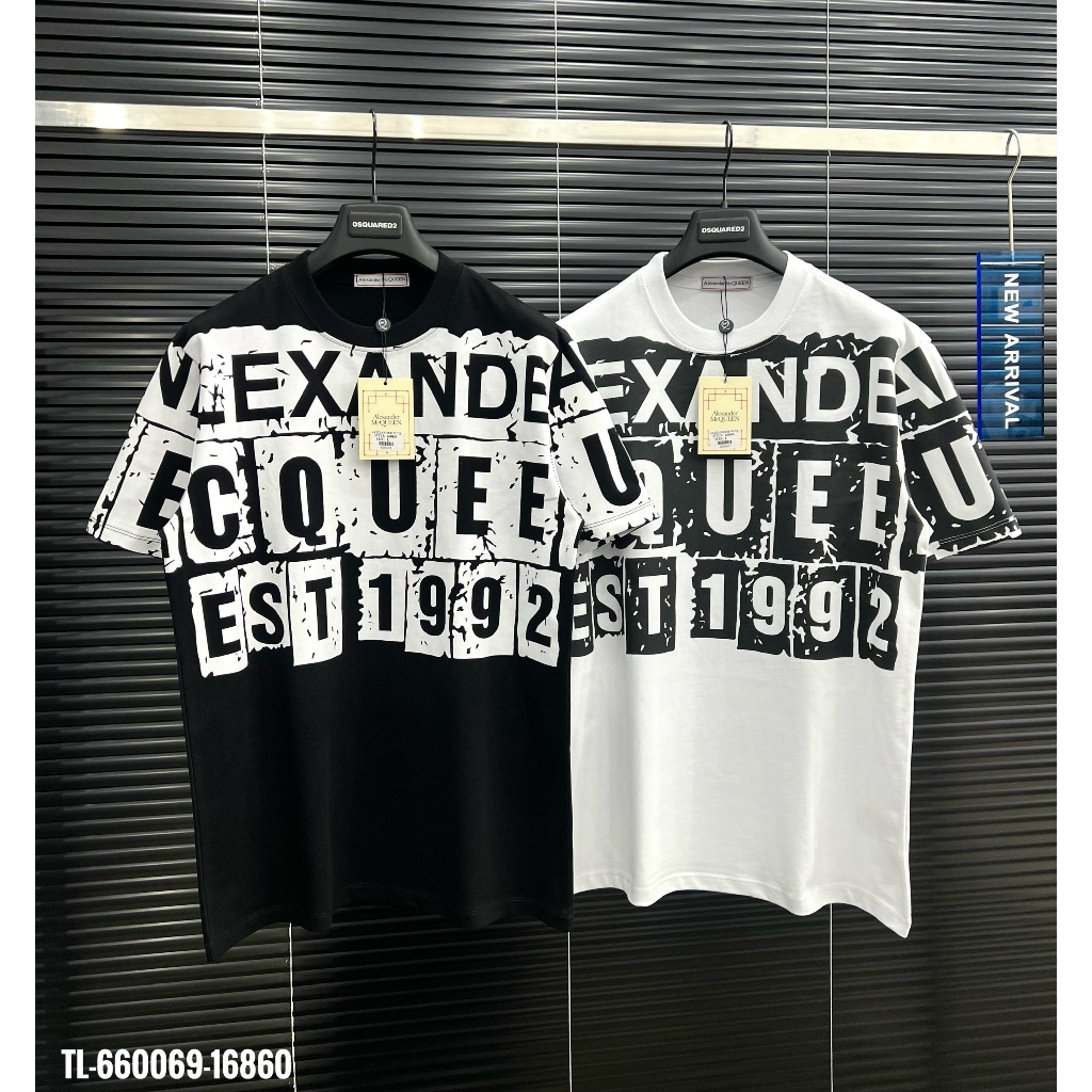 🔥Hot🔥Áo thun Alexander McQueen họa tiết chữ thiết kế hot trend Nam nữ New 2024