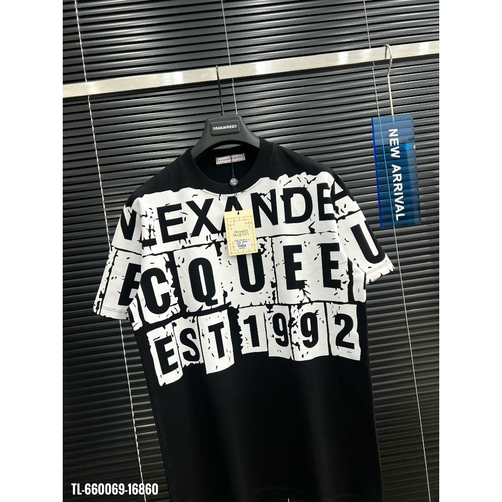 🔥Hot🔥Áo thun Alexander McQueen họa tiết chữ thiết kế hot trend Nam nữ New 2024