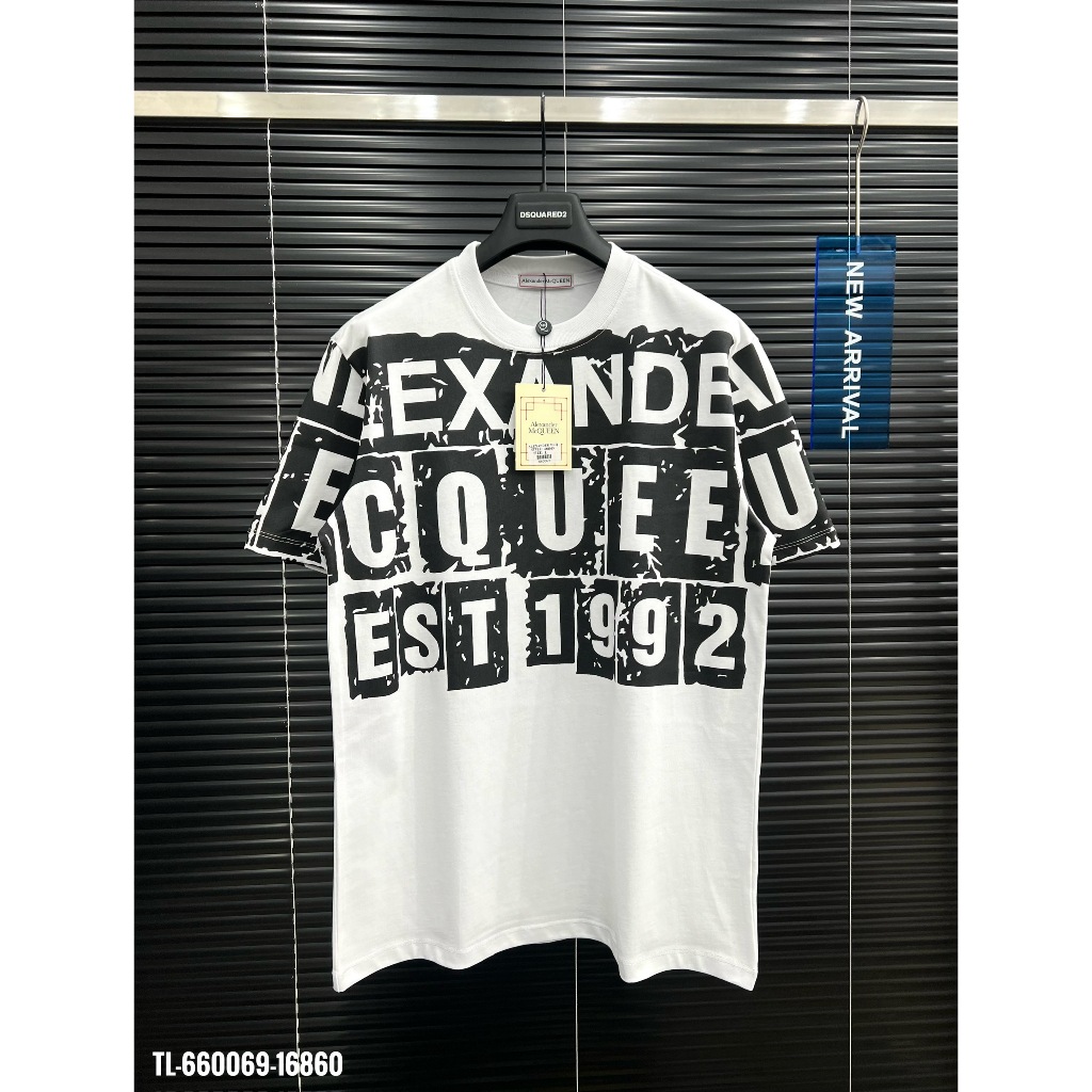 🔥Hot🔥Áo thun Alexander McQueen họa tiết chữ thiết kế hot trend Nam nữ New 2024