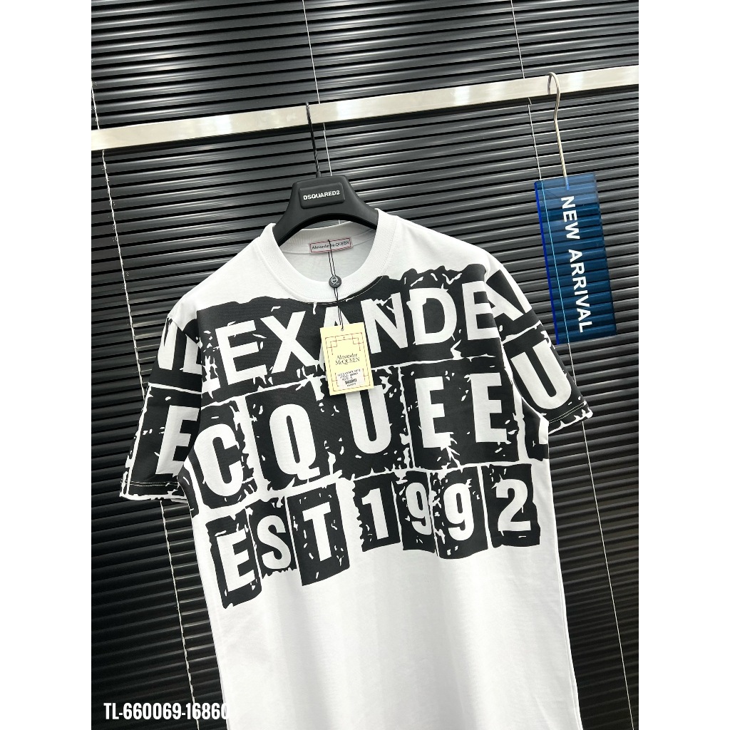 🔥Hot🔥Áo thun Alexander McQueen họa tiết chữ thiết kế hot trend Nam nữ New 2024