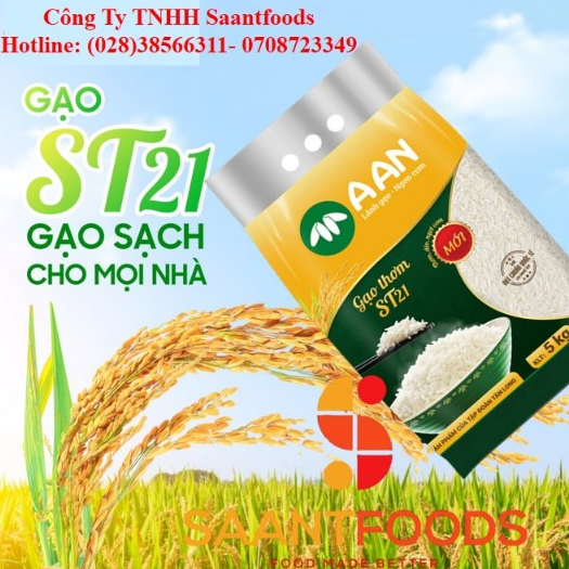 Gạo Thơm ST21 A AN Túi 5Kg - Đặc sản Sóc Trăng