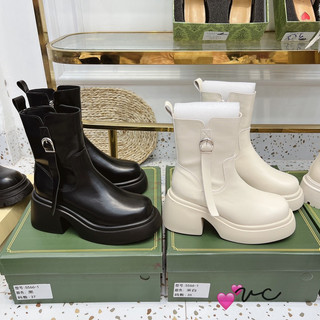 Bốt nữ cổ cao MPB đế xuồng boots mũi tròn Fullbox