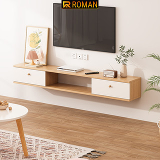 Kệ tivi, kệ treo tường phong cách Bắc Âu 2 ngăn cao cấp gỗ MDF thương hiệu Roman - RO188