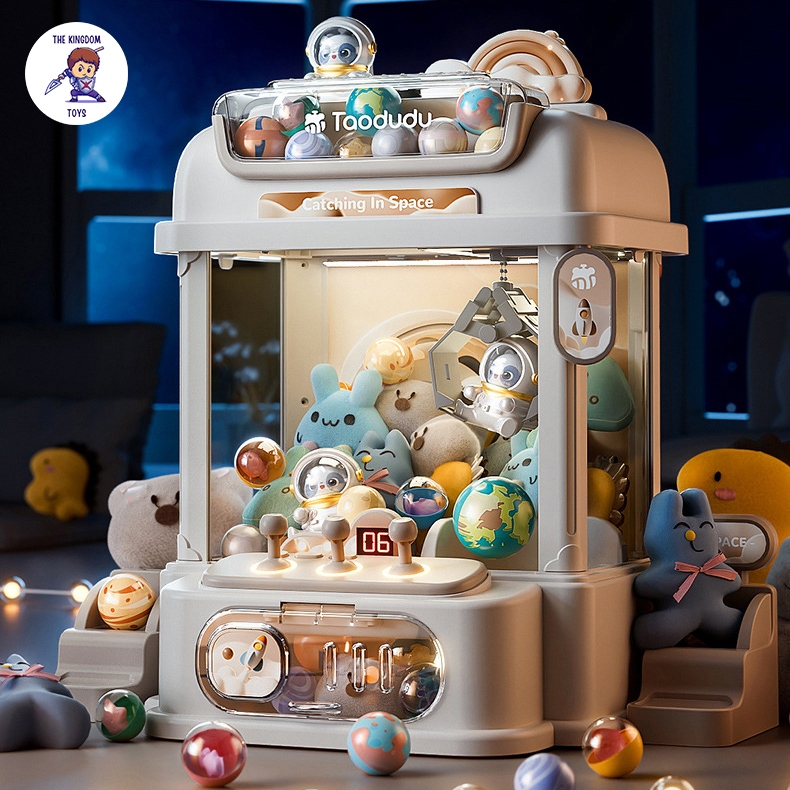 Máy Gắp Thú Bông Mini Điều Khiển Từ Xa Phi Hành Gia Kích Thước Lớn Có Nhạc , Đèn, Nhiều Thú Bông Cho Bé