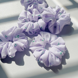 Dây cột tóc Scrunchie hoa hồng tím - osx handmade