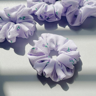 Dây cột tóc Scrunchie hoa hồng tím - osx handmade