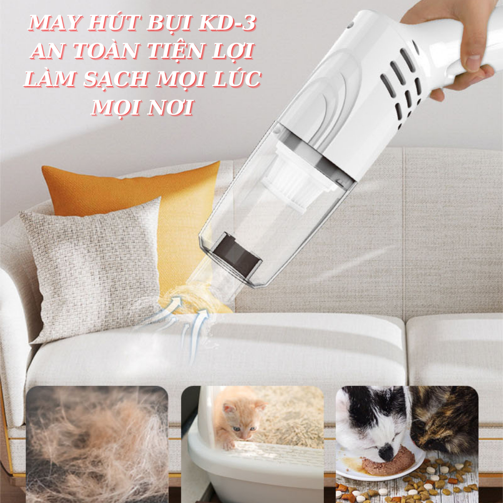 Máy Hút Bụi Mini Keledi-K3, Không Dây, Cầm Tay, Bộ Hút Bụi Ô Tô, Máy Tính, Laptop, Lực Hút Mạnh, Xiaomi, Deerma, Đa Năng