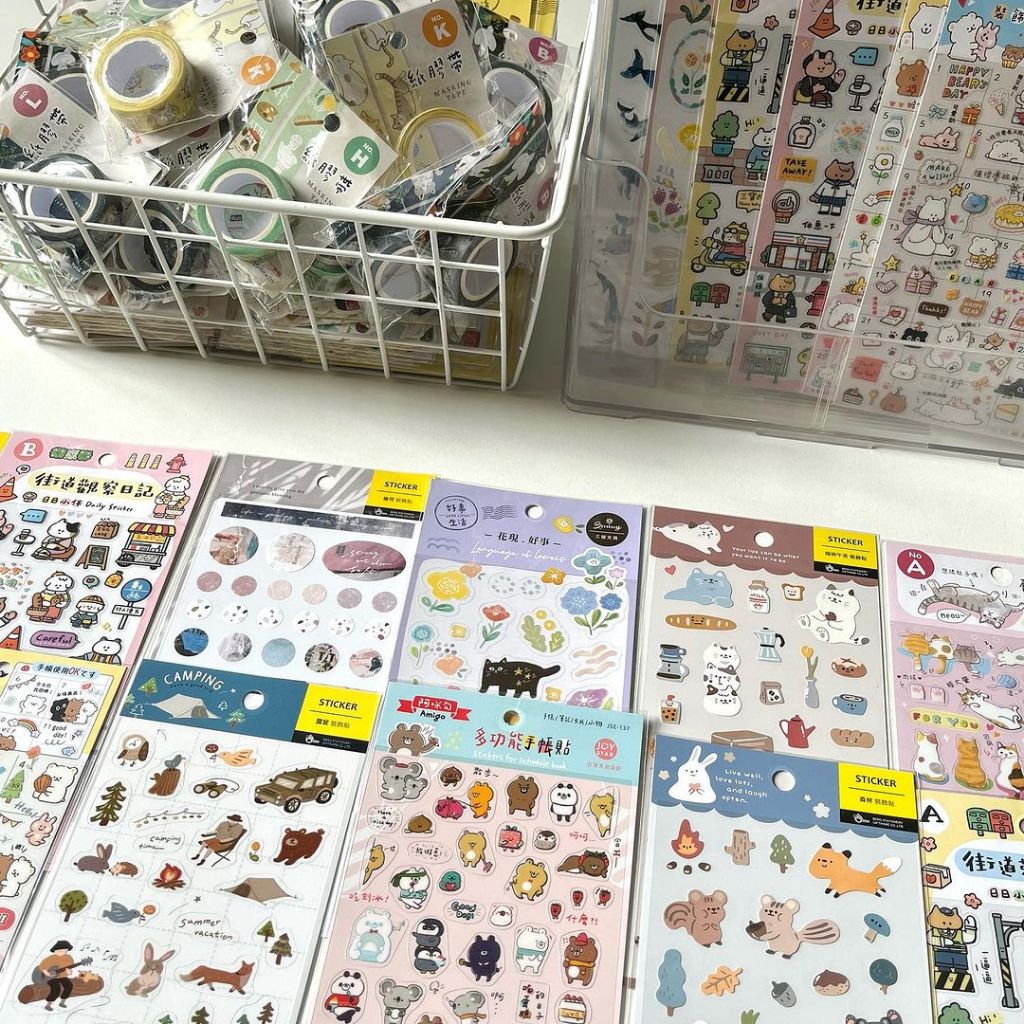 Sticker, nhãn dán trong suốt hình động vật đáng yêu chính hãng BERG Đài Loan Art Therapy