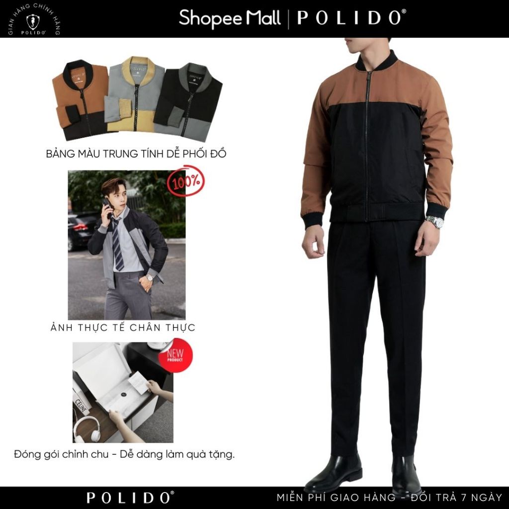 Áo khoác nam gió phối CF Polido 2 lớp gió dễ mặc dễ phối thời trang trẻ trung cá tính