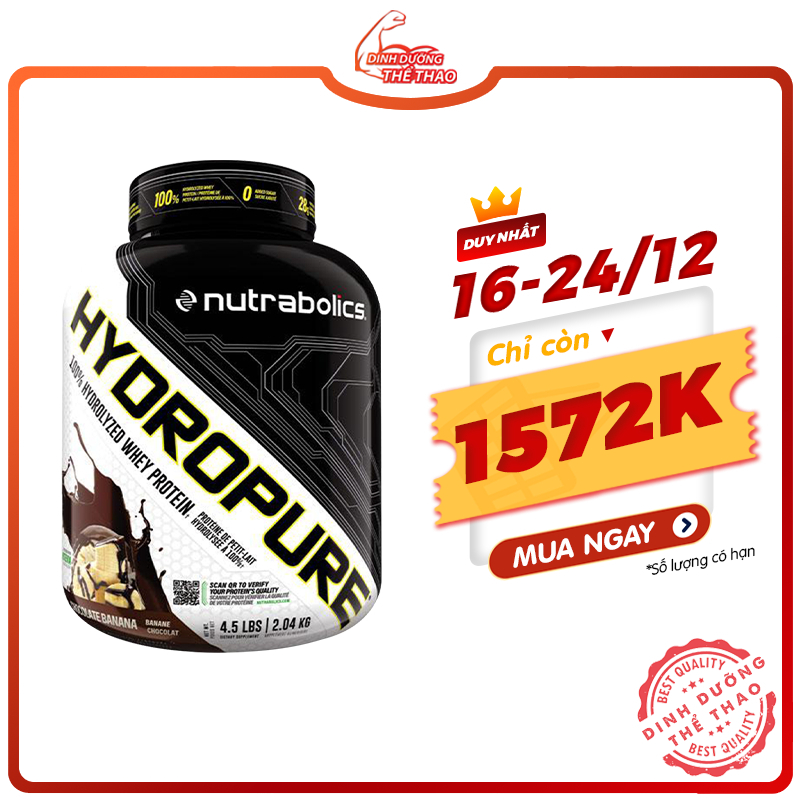 NUTRABOLICS HYDROPURE 4.5LBS 2.1KG | Whey Protein 100% Thuỷ Phân