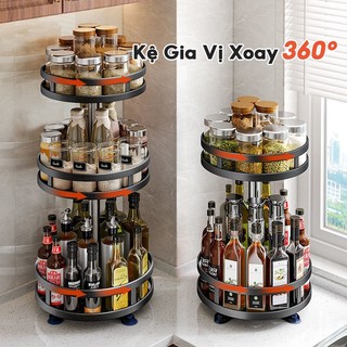  GKSOOK Kệ gia vị xoay 2 3 tầng inox kệ Đựng Gia Vị Nhà Bếp 360° kệ bếp đa năng 