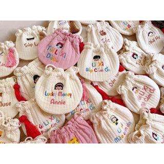 [Thêu Tên] Túi lì xì thêu tên theo yêu cầu, Túi xách balo cho bé đi chơi Tết, đựng bao lì xì, tỏi