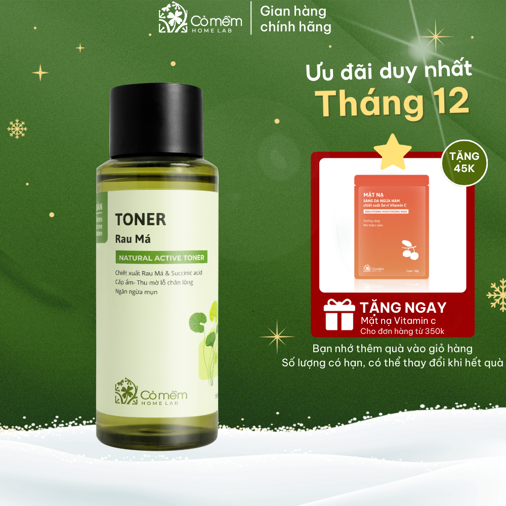 Active Toner Dưỡng Ẩm Ngừa Mụn Rau Má Dành Cho Da Mụn Da Dầu Nhạy Cảm Cỏ Mềm 150ml