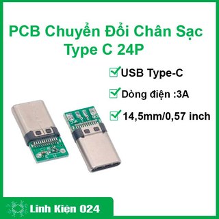 PCB chuyển đổi chân sạc Type C 24P truyền dữ liệu