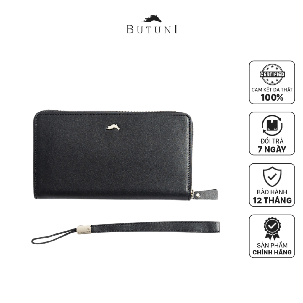 Ví cầm tay Butuni Odin Clutch - Da bò thật full-grain nhập khẩu Ý, Bảo hành da thật 12 tháng