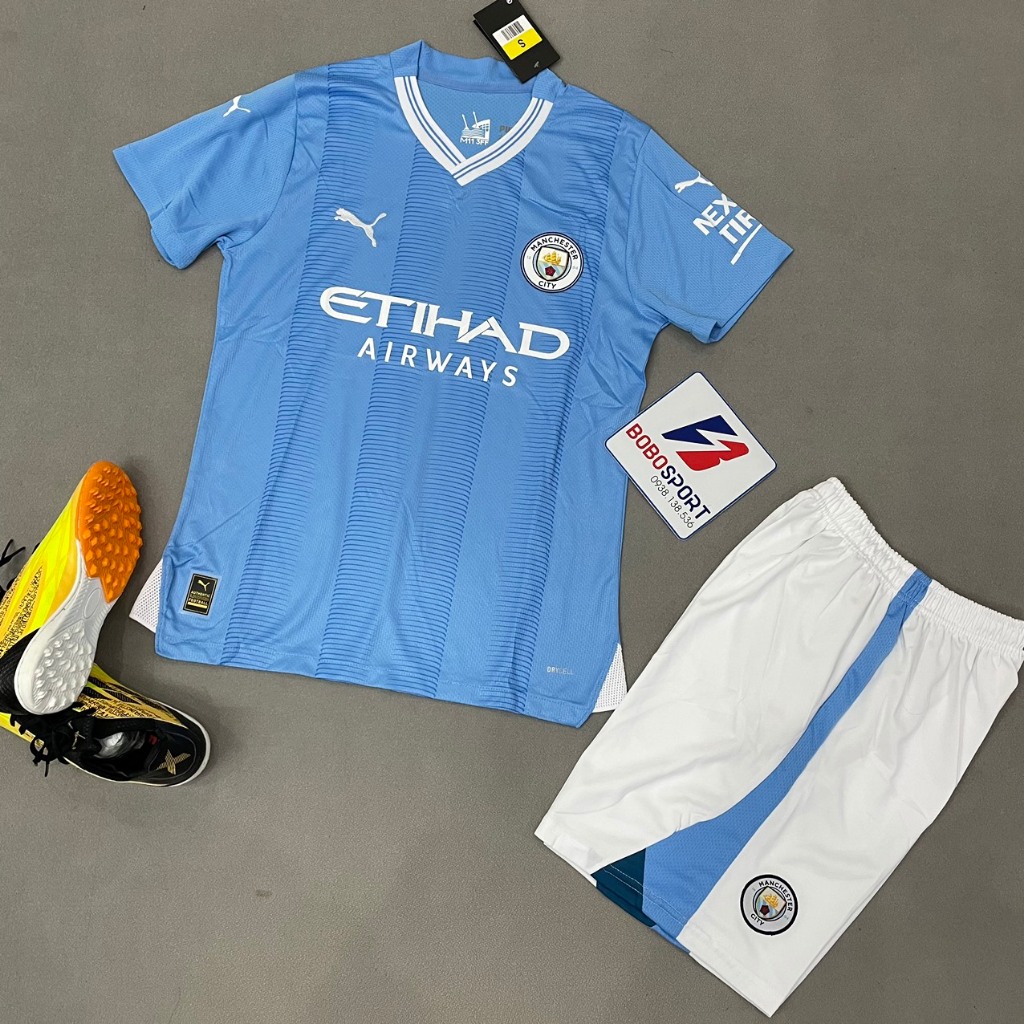 Bộ quần áo bóng đá Man City MC xanh sân nhà 2024 FEX thái cao cấp, phom to châu âu