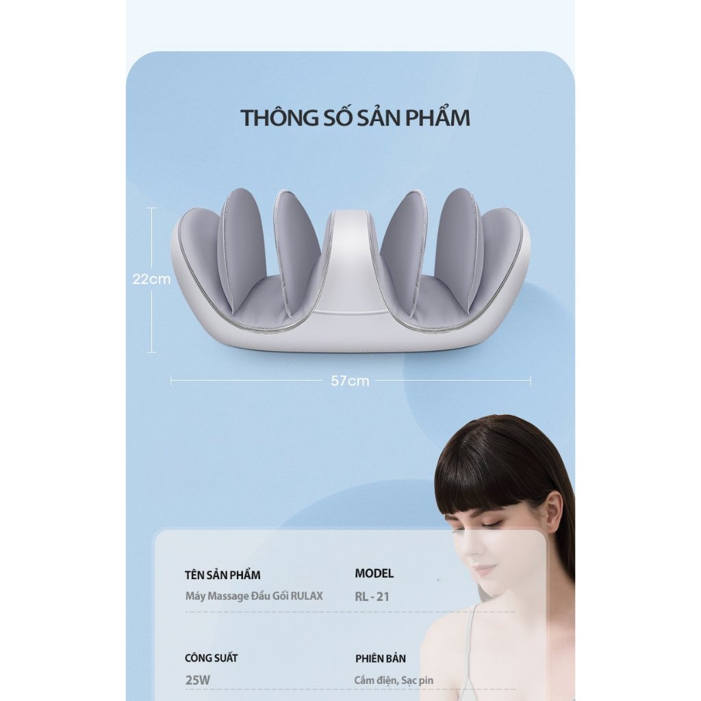 Máy Massage Đầu Gối Đa Năng Rulax RL21, Co Bóp Túi Khí, Sạc Pin Cao Cấp, Bảo Hành Chính Hãng 12 Tháng