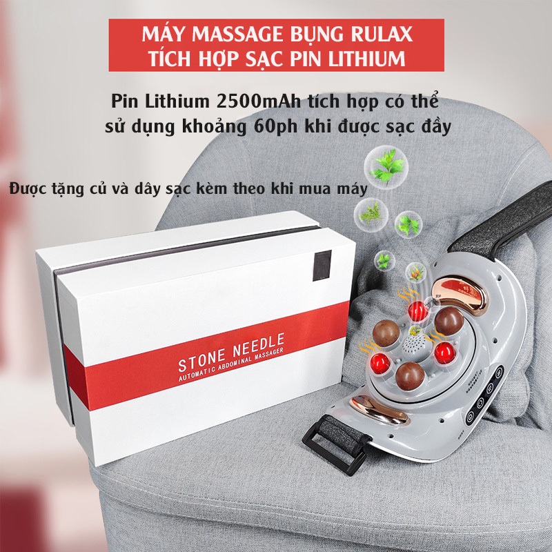 Đai Massage Bụng Đa Năng RULAX RL-11, Sạc Pin Cao Cấp, Massage Giảm Đau Nhức Toàn Thân