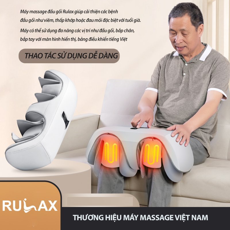 Máy Massage Đầu Gối Đa Năng Rulax RL21, Co Bóp Túi Khí, Sạc Pin Cao Cấp, Bảo Hành Chính Hãng 12 Tháng
