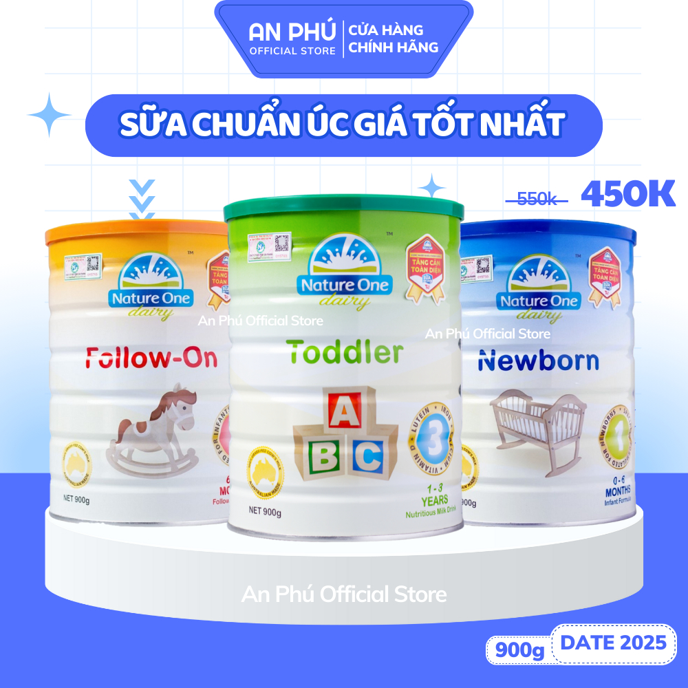 Sữa Bột NATURE ONE DAIRY Bổ Sung Vitamin, Khoáng Chất Giúp Bé Tăng Cân Phát Triển Toàn Diện Hộp 900g