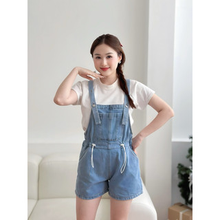 Yếm KaKi nữ kiểu quần short rút dây eo túi xéo 2 bên sườn thời trang nữ cao cấp ms 301