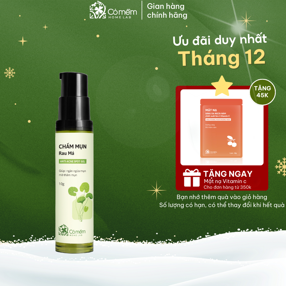 Chấm Mụn Rau Má Giảm Mụn Viêm Sưng Đỏ Mụn Cóc Mụn Bọc Mụn Trứng Cá Cỏ Mềm 10gr