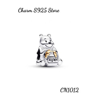 Charm pan ale hình gấu pooh bạc s925 thuần khiết hàng cao cấp