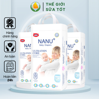 Bỉm  Nanu 50 miếng Siêu Thấm Chống Hăm cho bé Tã quần Tã Dán Đủ Size tứ S đến XXXL