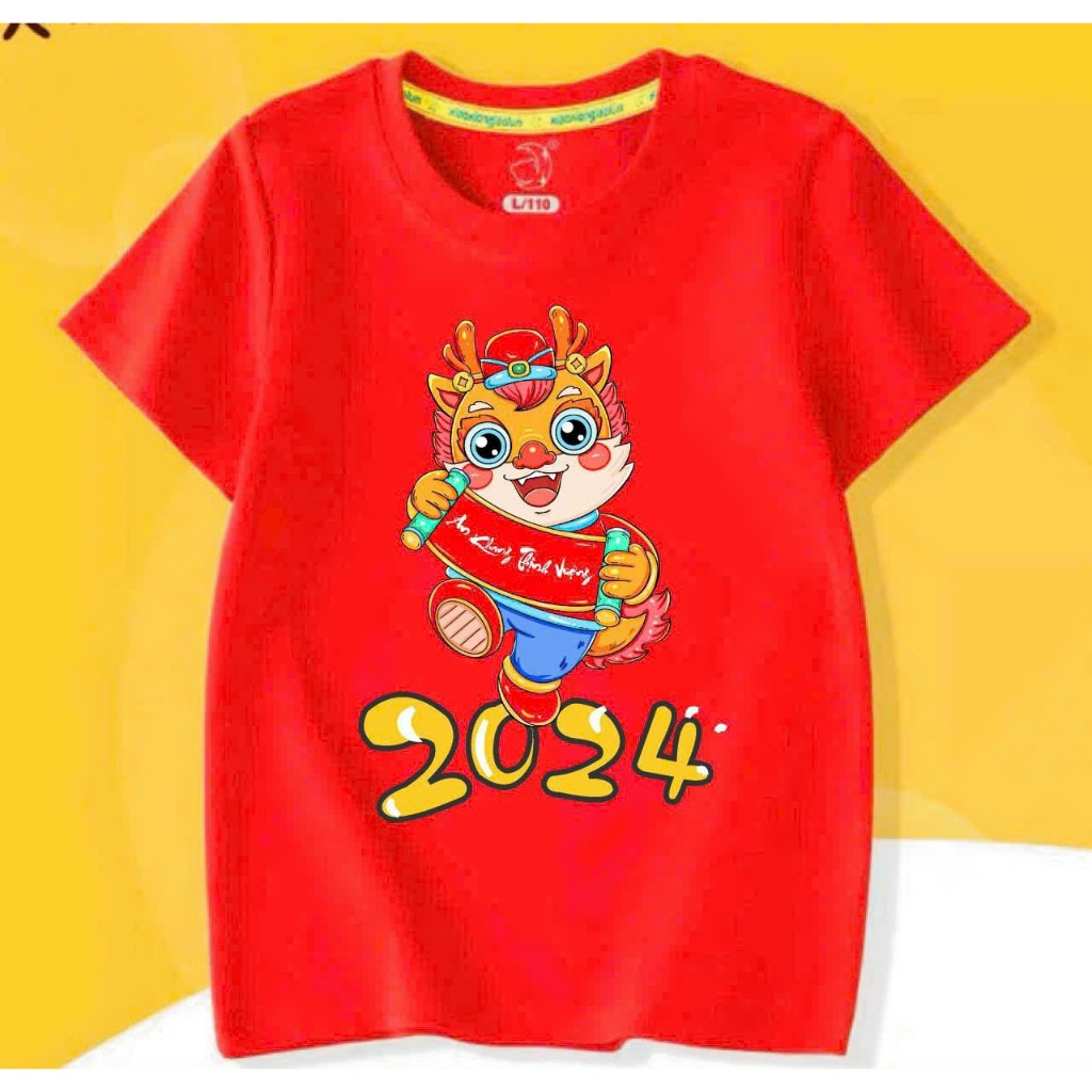 Áo thun gia đình tết 2024 mẫu con rồng giáp thìn cho cả gia đình bên nhau