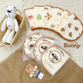 BUNNY Gối xô nhăn 4 lớp lót đầu mỏng cho bé sơ sinh mềm mịn