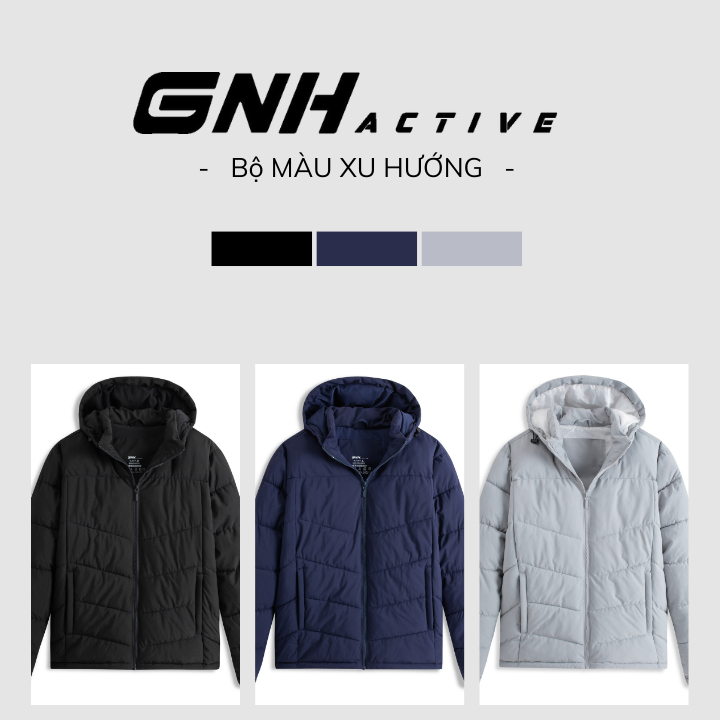 Áo Khoác Phao Nam GNH ACTIVE Áo Phao Nam Chần Bông Siêu Ấm Dày Dặn Cản Gió Kiểu Dáng Thể Thao Năng Động | GNH AKB23041