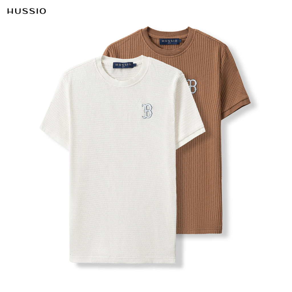 Áo thun cổ tròn BENZIMA vải Cotton dệt kim gân,co giãn, thoáng mát, dày dặn - HUSSIO