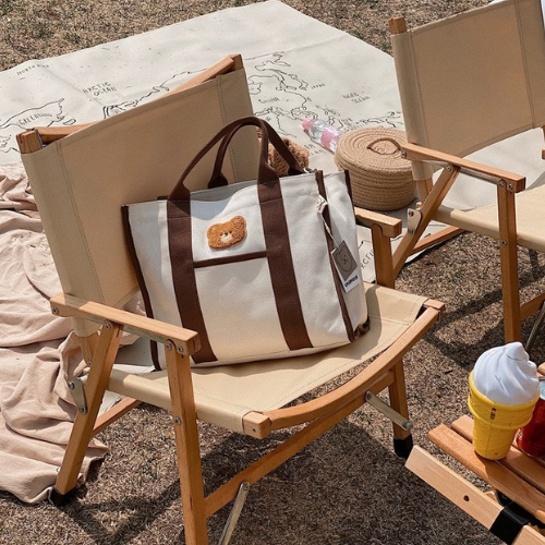 Túi Xách Bỉm Sữa Thêu Gấu Hàn Quốc - Mẹ Lọ Lem - Ht391 - Ht645