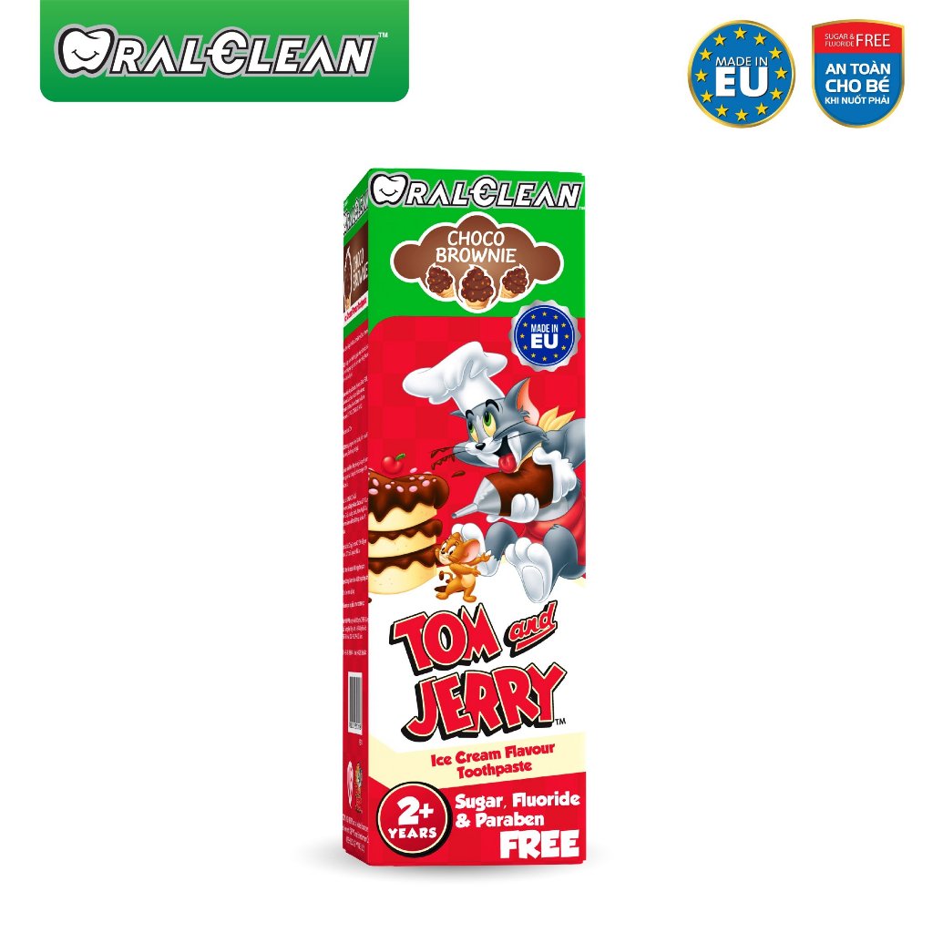 Kem đánh răng trẻ em Oral-clean Tom&Jerry Choco Brownie 75ml