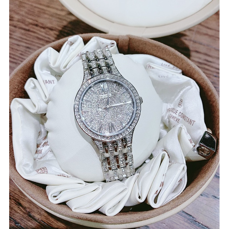 Đồng hồ nữ chính hãng Bulova 96L243 mặt tròn siz 32mm full đá