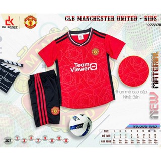  Bộ quần áo Mu đỏ Trẻ em - 8 đến 40kg - vải mè cao cấp - IN TÊN SỐ 