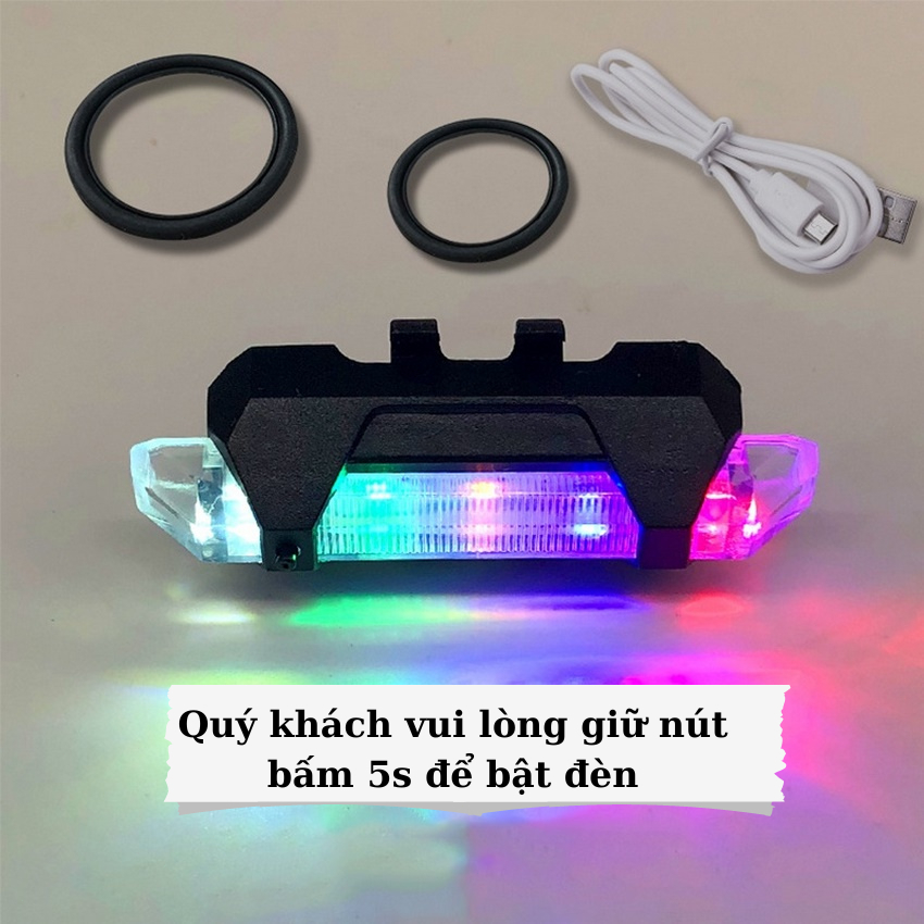 Đèn hậu xe đạp thể thao loại mới cao cấp,đèn xe đạp hậu led gắn sau xe cảnh báo an toàn kèm sạc USB Phụ Kiện Xe Đạp