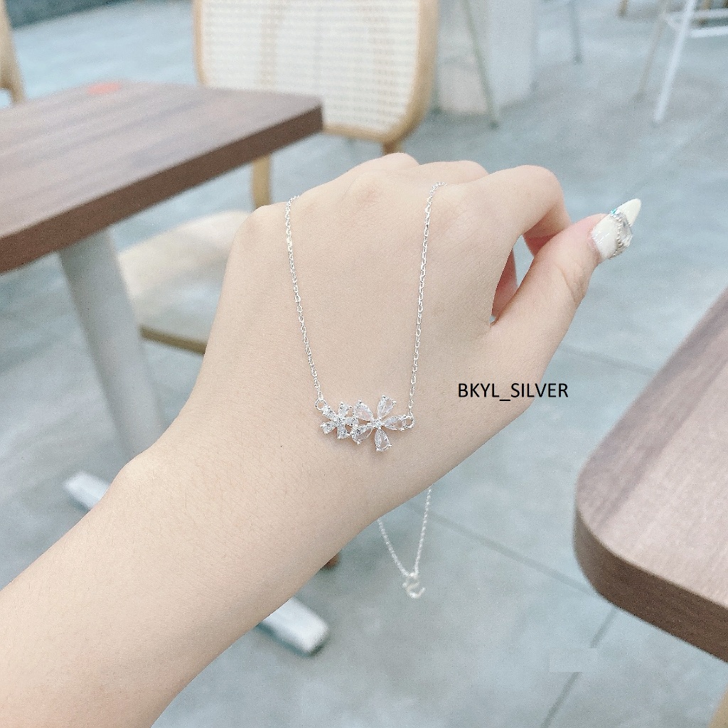 FREE SHIP DÂY CHUYỀN 2 HOA CHO NỮ BẠC TA