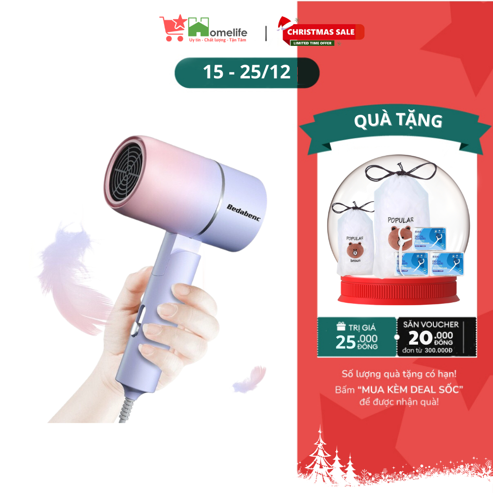 Máy Sấy Tóc Gấp Gọn Mini - Máy Sấy Tóc Tạo Kiểu Công Suất 2200W Chuẩn Salon Sấy Khô Siêu Nhanh