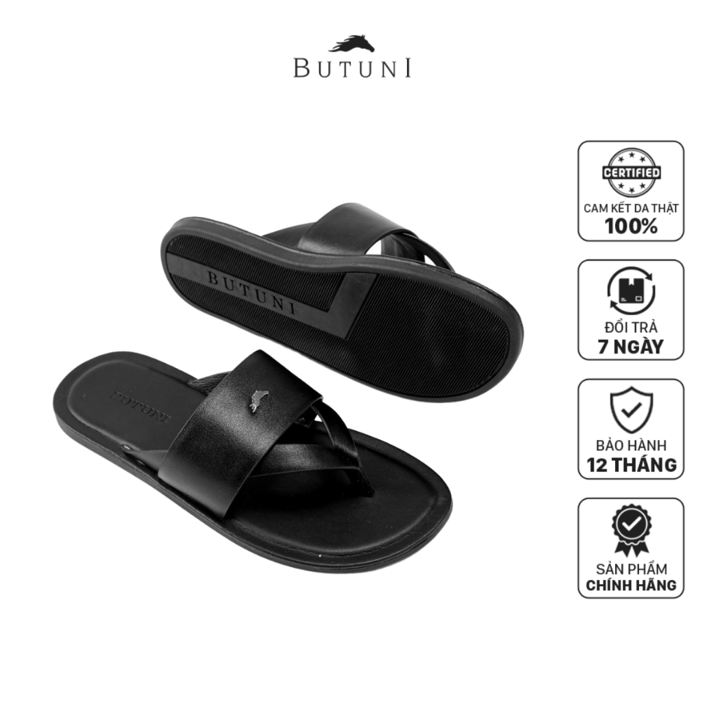 Dép xỏ ngón Butuni Neaty airy Slippers - Da bê lớp mặt full-grain đế cao su non - Bảo hành 12 tháng