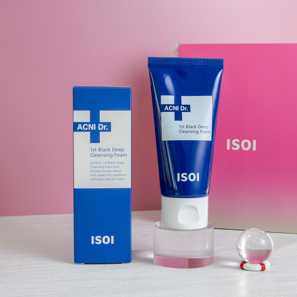 Sữa Rửa Mặt Làm Sạch Sâu Isoi Acni Dr. 1St Black Deep Cleansing Foam 75ml