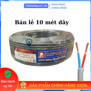 Dây điện đôi xám Daphaco 2 lớp vỏ bọc cứng cáp chịu va đập tốt, bán lẻ 10 mét - Hàng chính hãng