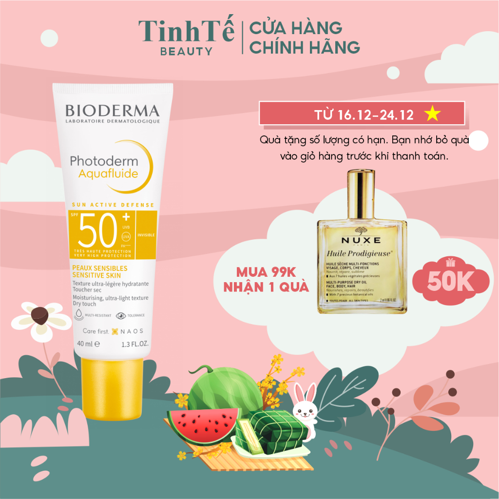 Kem chống nắng giảm bóng nhờn cho mọi loại da Bioderma Photoderm Aquafluide babe super fluid FPS-SPF 50+ 40ML/50ML